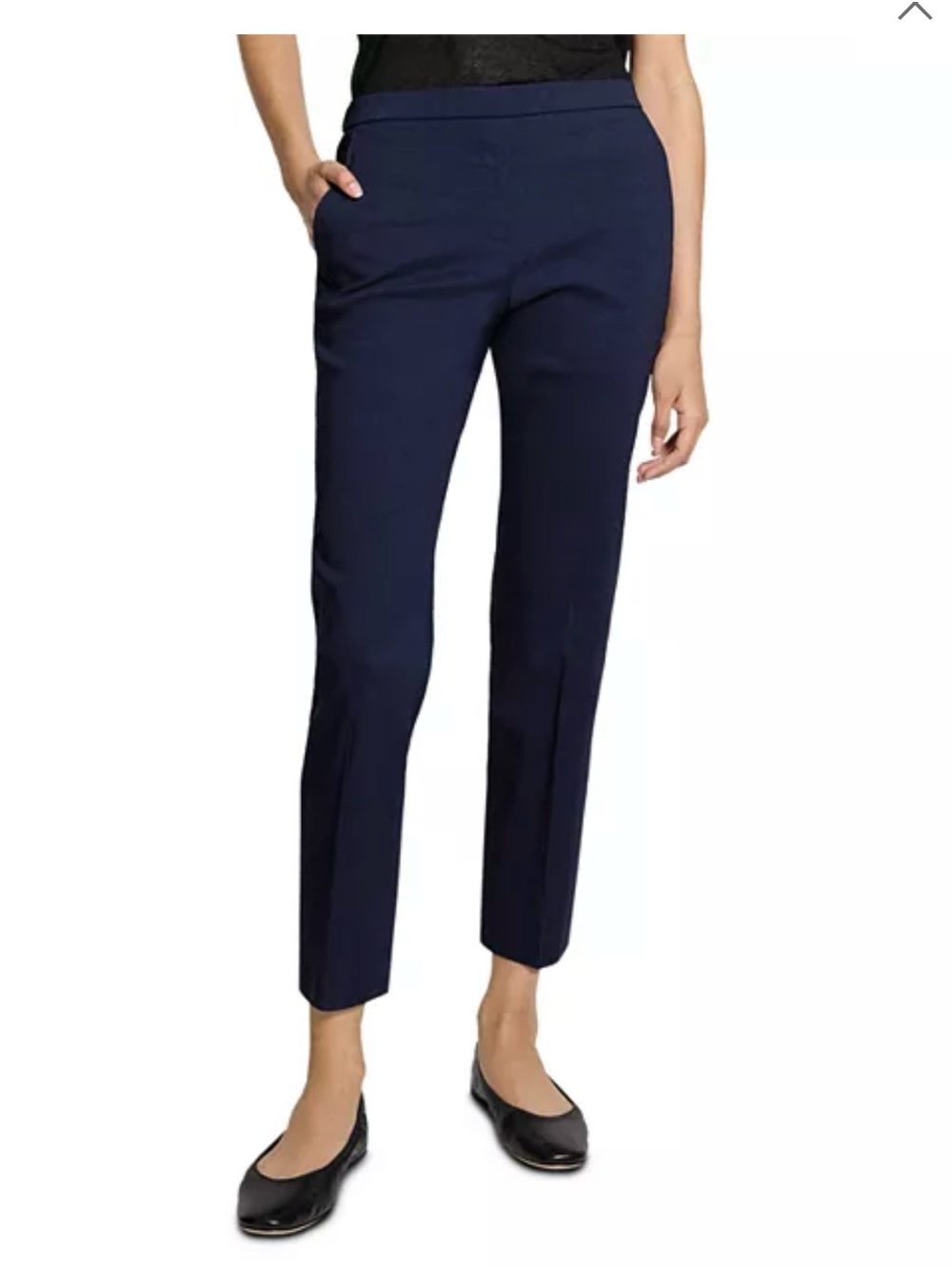 Theory Navy Slim Straight Cropped Pants